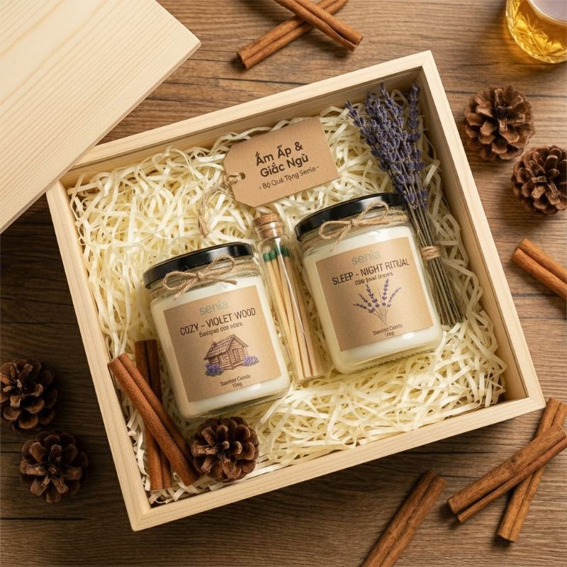 Combo quà ấm áp và giấc ngủ - 2 nến thơm Sleep và Cozy 100g