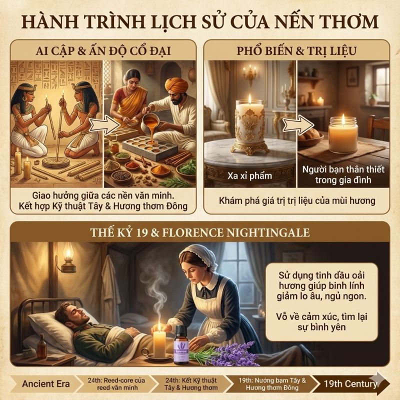 hành trình lịch sử của nến thơm